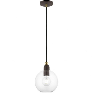 Downtown - 1 Light Sphere Pendant In Industrial Style-16.25 Inches Tall and 8 Inches Wide - 1219953