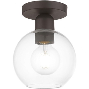 Downtown - 1 Light Sphere Semi-Flush Mount In Industrial Style-8.5 Inches Tall and 6.5 Inches Wide - 1219947