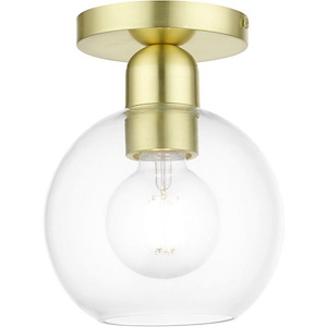 Downtown - 1 Light Sphere Semi-Flush Mount In Industrial Style-8.5 Inches Tall and 6.5 Inches Wide