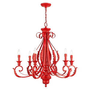 Valencia - 6 Light Large Chandelier In Contemporary Style-34.75 Inches Tall and 35 Inches Wide