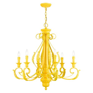 Valencia - 6 Light Large Chandelier In Contemporary Style-34.75 Inches Tall and 35 Inches Wide