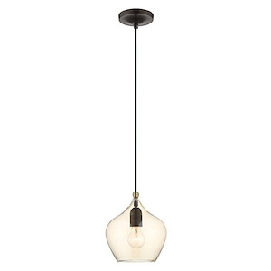 1 Light Pendant in Contemporary Style - 8 Inches wide by 11 Inches high