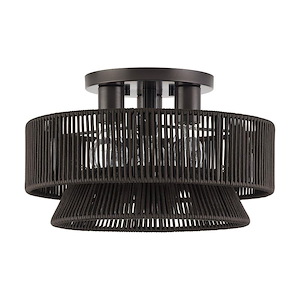 Florell - 3 Light Large Semi-Flush Mount-9.25 Inch Tall and 15 Inch Wide - 1391791