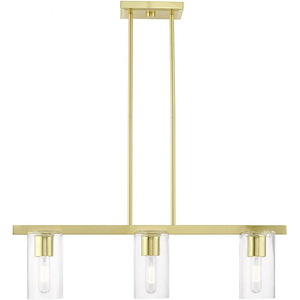 Clarion - 3 Light Linear Chandelier In Contemporary Style-14.75 Inches Tall and 4.5 Inches Wide