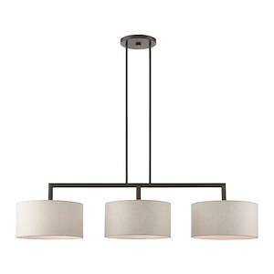 Meridian - 3 Light Linear Chandelier in Modern Style - 14 Inches wide by 18.25 Inches high