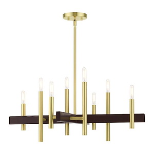 Denmark - 8 Light Chandelier in Mid Century Modern Style - 28 Inches wide by 20 Inches high - 1012049