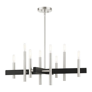 Denmark - 8 Light Chandelier in Mid Century Modern Style - 28 Inches wide by 20 Inches high - 1012049