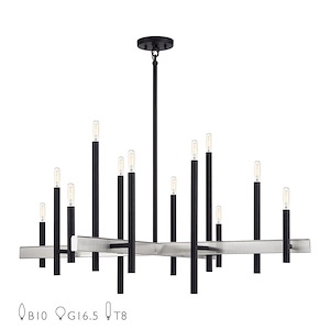 Denmark - 12 Light Extra Large Foyer Chandelier-28 Inches Tall and 42 Inches Wide