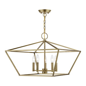 Devone - 5 Light Chandelier In Transitional Style-16.75 Inches Tall and 22 Inches Wide