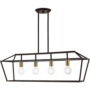 Devone - 4 Light Linear Chandelier In Transitional Style-19 Inches Tall and 10 Inches Wide - 1219973