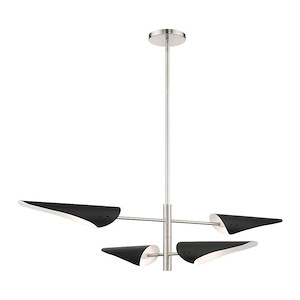 Capistrano - 4 Light Pendant in Mid Century Modern Style - 38 Inches wide by 18.25 Inches high