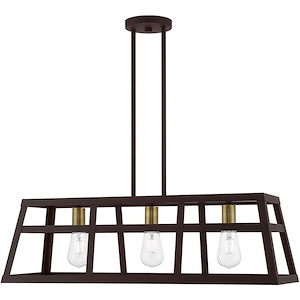 Schofield - 3 Light Linear Chandelier In Transitional Style-16 Inches Tall and 10 Inches Wide - 1220004