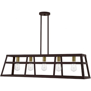 Schofield - 5 Light Linear Chandelier In Transitional Style-17 Inches Tall and 10 Inches Wide