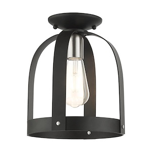 Stoneridge - 1 Light Petite Semi-Flush Mount in Industrial Style - 8.5 Inches wide by 10.5 Inches high - 1012262