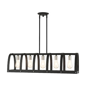 Stoneridge - 5 Light Linear Chandelier in Industrial Style - 8.5 Inches wide by 17 Inches high
