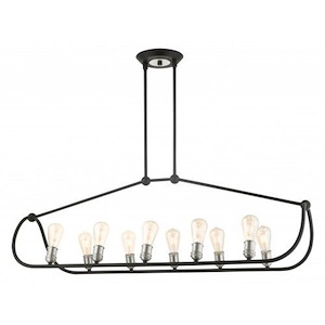 Archer - 10 Light Linear Chandelier in Contemporary Style - 16.5 Inches wide by 23 Inches high