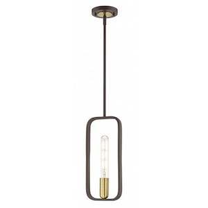 Bergamo - 1 Light Pendant in Geometric Style - 5.13 Inches wide by 18 Inches high - 1012004