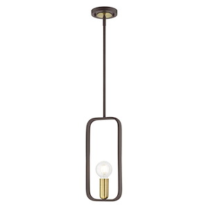 Bergamo - 1 Light Pendant in Geometric Style - 5.13 Inches wide by 18 Inches high - 1012004