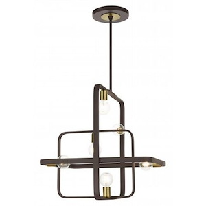 Bergamo - 6 Light Chandelier in Geometric Style - 25 Inches wide by 33 Inches high