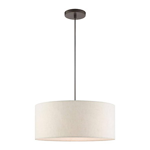 Meadow - 3 Light Drum Pendant in Minimalist Style - 18 Inches wide by 12 Inches high - 1012140