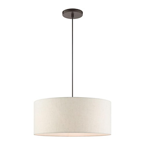 Meadow - 3 Light Drum Pendant in Minimalist Style - 18 Inches wide by 12 Inches high
