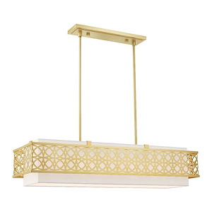 Calinda - 6 Light Linear Chandelier in Glam Style - 12 Inches wide by 11 Inches high