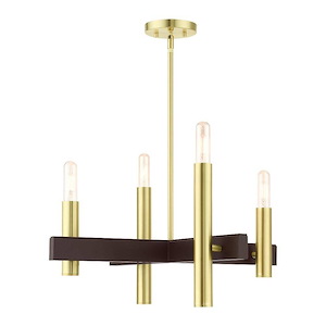 Helsinki - 4 Light Chandelier in Mid Century Modern Style - 24 Inches wide by 21 Inches high