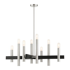 Helsinki - 8 Light Chandelier in Mid Century Modern Style - 38 Inches wide by 26.25 Inches high