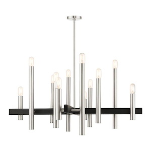 Helsinki - 12 Light Chandelier in Mid Century Modern Style - 44 Inches wide by 34.25 Inches high