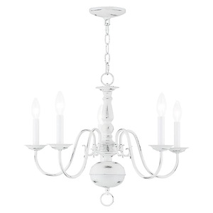 Williamsburgh - 5 Light Chandelier in Traditional Style - 24 Inches wide by 18 Inches high