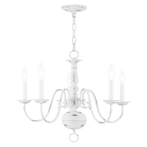 Williamsburgh - 5 Light Chandelier in Traditional Style - 24 Inches wide by 18 Inches high