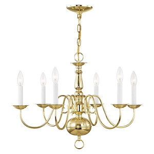 Williamsburgh - 6 Light Chandelier in Traditional Style - 24 Inches wide by 18 Inches high - 189973