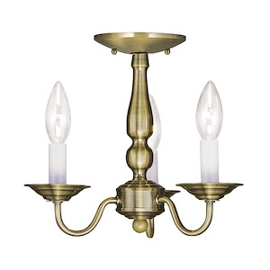 Williamsburgh - 3 Light Convertible Mini Chandelier in Traditional Style - 11 Inches wide by 11 Inches high - 1029751