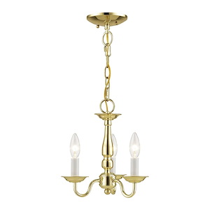 Williamsburgh - 3 Light Convertible Mini Chandelier in Traditional Style - 11 Inches wide by 11 Inches high