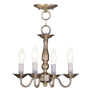 Williamsburgh - 4 Light Convertible Mini Chandelier in Traditional Style - 13 Inches wide by 11 Inches high - 415173
