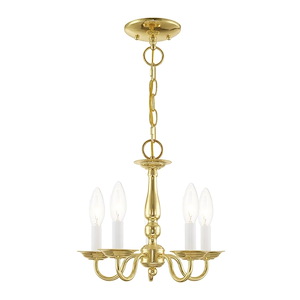 Williamsburgh - 5 Light Convertible Mini Chandelier in Traditional Style - 13 Inches wide by 11 Inches high