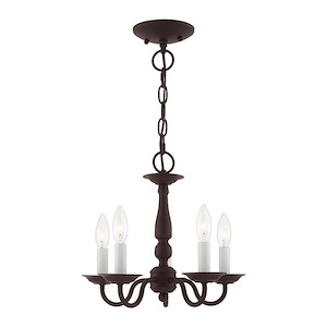 Williamsburgh - 5 Light Convertible Mini Chandelier in Traditional Style - 13 Inches wide by 11 Inches high