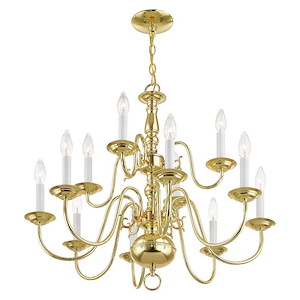 Williamsburgh - 12 Light Chandelier in Traditional Style - 26 Inches wide by 23 Inches high - 189971