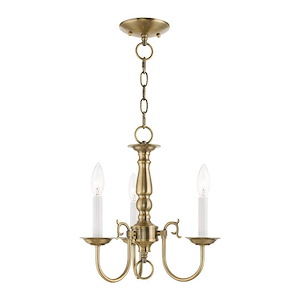 Williamsburgh - 3 Light Mini Chandelier in Traditional Style - 14 Inches wide by 14 Inches high