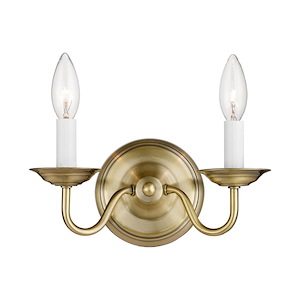 Williamsburgh - 2 Light Wall Sconce in Traditional Style - 10 Inches wide by 9 Inches high - 1029754