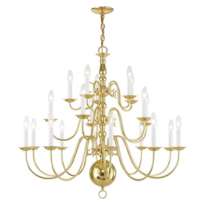 Williamsburgh - 20 Light Chandelier in Traditional Style - 36 Inches wide by 33 Inches high