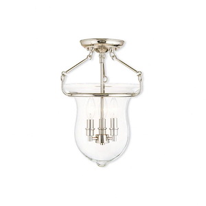 Canterbury - 3 Light Semi-Flush Mount in Traditional Style - 12 Inches wide by 16 Inches high