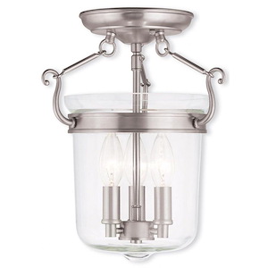 Rockford - 3 Light Semi-Flush Mount in Traditional Style - 10.5 Inches wide by 13 Inches high - 476859
