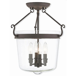 Rockford - 4 Light Semi-Flush Mount in Traditional Style - 14.25 Inches wide by 17 Inches high