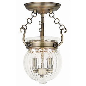 Everett - 2 Light Semi-Flush Mount in Traditional Style - 15 Inches wide by 12.5 Inches high