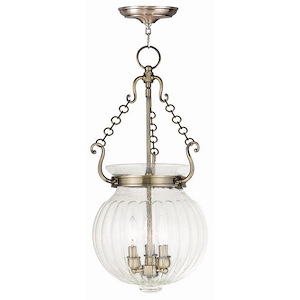 Everett - 3 Light Pendant in Traditional Style - 12 Inches wide by 23.75 Inches high