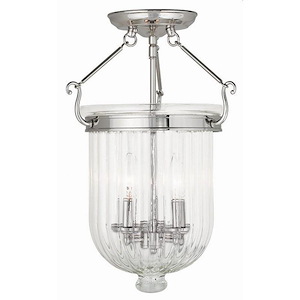Coventry - 3 Light Semi-Flush Mount in Traditional Style - 12 Inches wide by 17 Inches high
