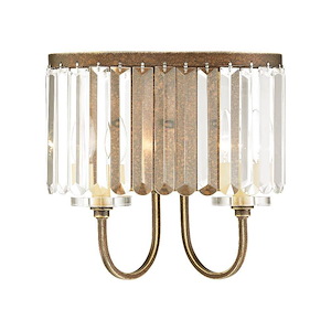 Ashton - 2 Light Wall Sconce in Glam Style - 12.5 Inches wide by 12.5 Inches high