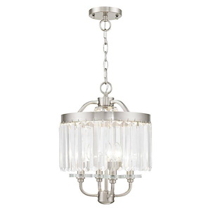 Ashton - 4 Light Convertible Mini Chandelier in Glam Style - 13 Inches wide by 18 Inches high