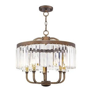 Ashton - 5 Light Convertible Mini Chandelier/Semi-Flush Mount in Glam Style - 20 Inches wide by 19.5 Inches high